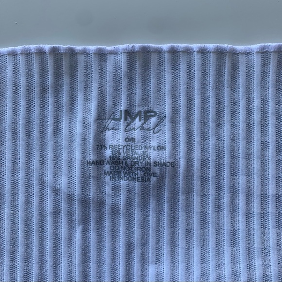 NWT JMP the label TAHITI MINI SARONG WRAP SKIRT - WHITE SHIMMER - Picture 4 of 9